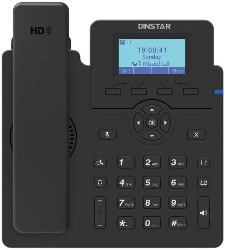 [C60U-W] Dinstar C60U-W Wi-Fi Phone, 2.3" Graphic LCD, 2 SIP Accounts, 2 Line Keys, Full Duplex Speaker and Microphone, Digital Signal Processor (DSP), Echo Cancellation/Dynamic Jitter, Black | C60U-W