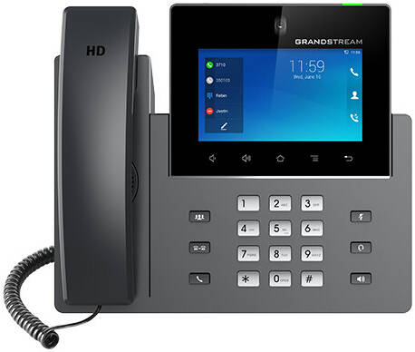 [GXV3450] Grandstream GXV3450 IP Video Phones, 5.0" IPS LCD 1280x720 Touch Display, Quad-Core 1.8GHz ARM Cortex A55 Processor, Built-in PoE/PoE+, Dual-Mic HD Speakerphone, Black | GXV3450