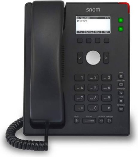 [D120] SNOM D120 VoIP Desk Phone, with 2 SIP Accounts, Backlit Display, PoE Support, 360° Call/Message LED Indicator, Wideband Audio, and Integrated Speakerphone, Ideal for Business and Office Use | D120