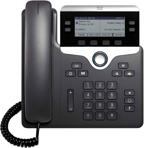 [7841] Cisco 7841 IP Phone, 3.5" Screen, 1 PoE Class, Full Duplex Speakerphone, Wideband Audio, 4 Soft Keys, 4 Programmable Line Keys, 10/100/1000 Ethernet Switch, Gray | 7841