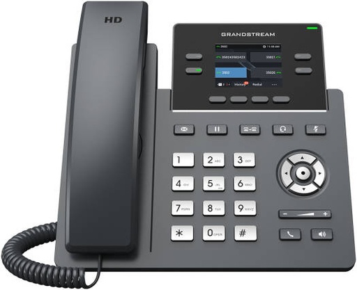 [GRP2612G] Grandstream GRP2612G 4-line IP Phone, HD Audio, Dual Switched Auto Sensing, Codecs G.722 & Opus, Enterprise Level Protection, 10/100/1000 Mbps Gigabit Ethernet Ports, Gray | GRP2612G