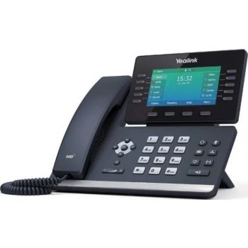 [YEALINK T54W] Yealink T54W IP Phone, 16 VoIP Accounts. 4.3-Inch Color Display. USB 2.0, 802.11ac Wi-Fi, Dual-Port Gigabit Ethernet, 802.3af PoE, Power Adapter | YEALINK T54W