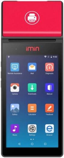 [M2 Pro] iMin M2 Pro Mobile POS with 5.5" Display & Integrated 58mm Printer, MTK 8 Core 1.8 GHz CPU, 2GB RAM, 16GB ROM, Wi-Fi, 4G, BT, 1D/2D Code Scanner, 1 USB-C, OTG, Micro SD, Android 11 Go, Black | M2 Pro