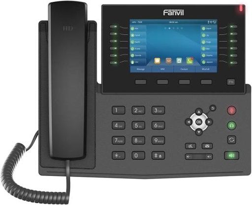 [X7C] Fanvil X7C Enterprise VoIP Phone, 5" High-Resolution Color Display, 20 SIP Lines, Dual-Port Gigabit Ethernet, Built-in Bluetooth, H.264 Video Codec, Wi-Fi Connectivity, Black | X7C