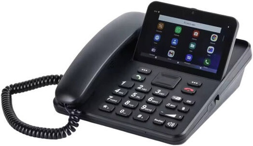 [ZT9300] DLNA ZT9300 Landline Phone, 5" Touch Screen Display, Android System, WiFi 4G Video Telephone, 4G Dual SIM Cards, Wireless Functionality, Black | ZT9300