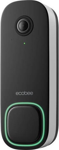 [EB-CAMSDB-01] Ecobee Smart Doorbell Camera, Wired, 5MP Image Sensor, 8x Digital Zoom, f/2.2 Lens, Night Vision, Dual-Band Connectivity Wi-Fi, Bluetooth Low Energy, Black | EB-CAMSDB-01