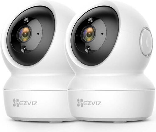 [C6N2PACK] Ezviz C6N Smart Wi-Fi Pan & Tilt Camera, 1080p Resolution, Motorized Pan and Tilt 360° Visual Coverage, Sleep Mode for Privacy Protection, Motion Detection, Two-way Talk, Pack Of 2, White | C6N2PACK
