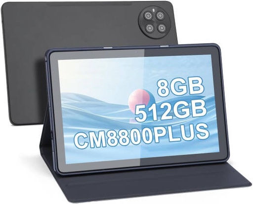 [CM8800 Plus] C Idea CM8800 Plus Tablet, 10.1" HD IPS Display, MTK6580 Processor, Arm Mali-T720 GPU, 8GB RAM, 1TB Storage, Android 12, 8MP + 13MP Camera, Keyboard Included, 10000mAh Battery, Black | CM8800 Plus