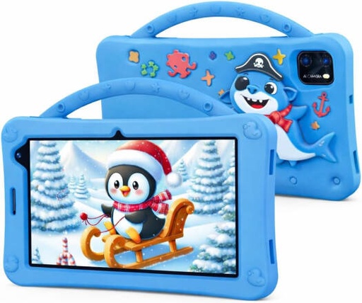 [P701] Telzeal P701 Kids Tablet, 7 Inch HD, 6GB RAM + 256GB, Android 13, 3000mAh Battery, 2MP+5MP Dual Camera, Single SIM, Shockproof Protective Case, Blue | P701