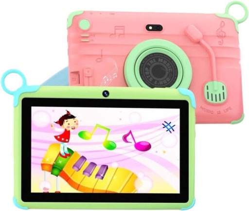[M66] Modio M66 Tablet PC, 7" HD Display, 4GB RAM, 128GB ROM, Dual Camera, 3000mAh Battery, Pink/Green | M66