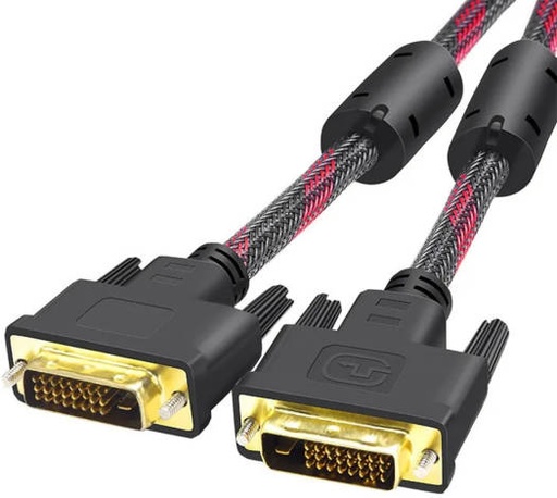 [dvi-d-24-1-dual-link-male-to-male-digital-video-cable-gold-plated-with-ferrite-core-support-1920-1080-for-gaming-dvd-laptop-5-meter] DVI-D 24+1 Dual Link Male to Male Digital Video Cable, Gold Plated with Ferrite Core, Support 1920*1080 for Gaming, DVD, Laptop, 5 Meter