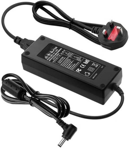 [24V 5A Power Supply] Salab Power Supply Adapter 24V 5A, 120W AC to DC Converter, Stable Switching Transformer with 5.5x2.1mm, 5.5x2.5mm Output Jack for LED Strip Lights, CCTV Cameras, Black | 24V 5A Power Supply