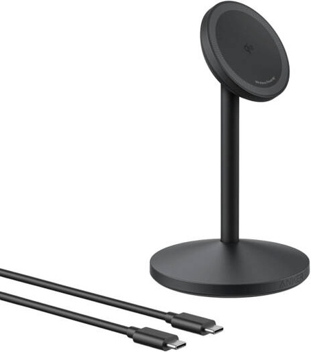 [A25X1H11] Anker MagGo Wireless Charging Station, 15W Fast Charging, Qi2 Certified, with USB-C Cable, 360° Rotation, Adjustable Viewing Angle, Foldable Compact Design, Black | A25X1H11