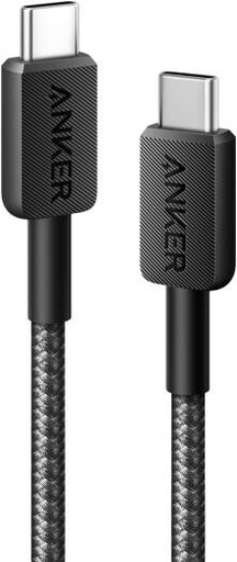 [A81F6H11] Anker 322 USB-C to USB-C Cable, 60W Output, Excellent Durability, High-Speed Compatible, Built to Last, 6ft/1.8m Length, Black | A81F6H11