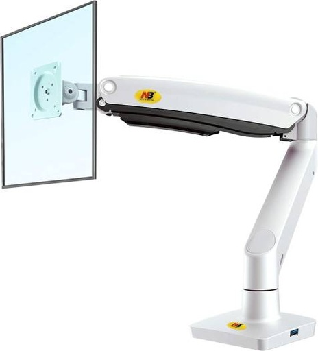 [F100A] NB North Bayou Full Motion Monitor Desk Wall Mount, For Most 22-35 Inch Computer Monitors / TV, Adjustable Tilting, Rotating, Weight Up to 19.8lbs, White | F100A