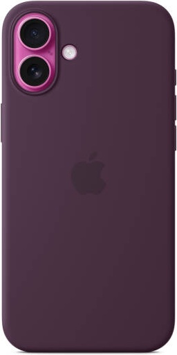 [MYYD3] Apple iPhone 16 Plus Silicone Case with MagSafe, Soft-Touch Eco Silicone Protective Case with Built-In Magnets, Precise Fit, Microfiber Lining & Fast Wireless Charging, Plum | MYYD3