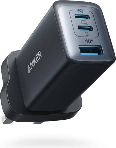 [A2667] Anker 735 Charger, 65W Power, GaN II Technology, 2x USB-C & 1x Type-A Ports, Small Compact Design, Charge Up to 3 Devices Simultaneously, UK Plug, Black | A2667