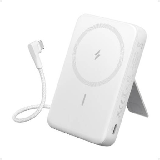 [A1685H21] Anker 633 Magnetic Battery Power Bank, Speedy 30W Charging, 10,000mAh Battery Capacity, MagSafe, 30W Bi-Directional Charging, 5.4-Inch Built-in USB-C Cable, White | A1685H21