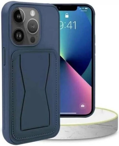 [hdd-mobile-case-with-magnetic-hour-glass-card-holder-for-iphone-13-blue] HDD Mobile Case With Magnetic Hour-Glass Card Holder For iPhone 13 Blue