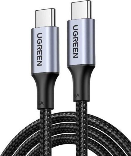 [70429] UGREEN USB C to USB C Cable, 480Mbps Data Transfer Rate, Max 20V 5A Power Output, PD 100W Power Delivery, Nylon Woven Cable, 2m Cable Length, Wide Compatibility, Black | 70429