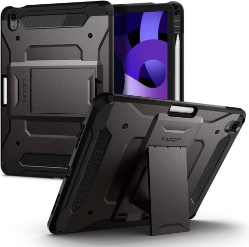 [spigen-tough-armor-pro-designed-for-ipad-air-5-case-2022-109-inch-5th-generation-and-ipad-air-4th-generation-2020-cover-with-pencil-holder-gunmetal] Spigen Tough Armor Pro designed for iPad Air 5 case (2022) 10.9 inch 5th Generation and iPad Air 4th Generation (2020) cover with Pencil holder - Gunmetal