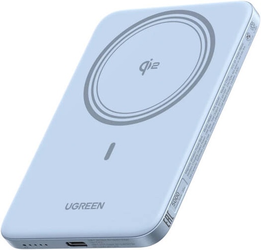 [65840] UGREEN MagFlow Air Qi2 5000mAh Magnetic Wireless Power Bank, 15W Magnetic Wireless Charger, 20W USB-C Fast Charging, Ultra Slim Portable Battery Pack for iPhone & Smartphones, Blue | 65840