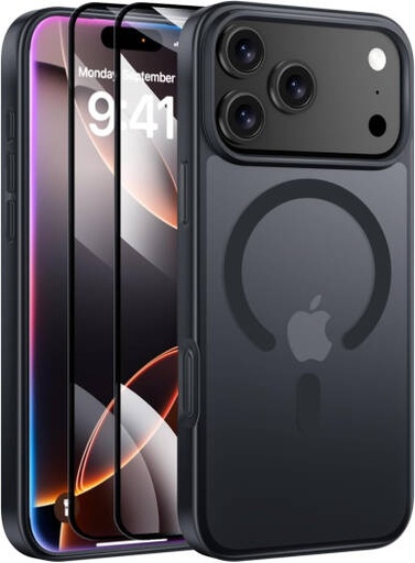 [MAGNETIC-17-PRO-CASE] X-Level Magnetic iPhone 17 Pro Case 6.3", MagSafe Compatible Slim Matte Frosted Shockproof Protective Cover, Black | MAGNETIC-17-PRO-CASE