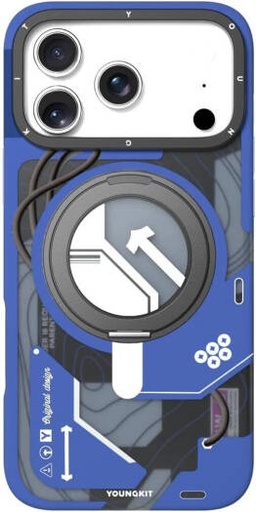 [XJZHJ003-17P] YOUNGKIT STARSHIP Series Case for iPhone 17 Pro, 360° Rotating Magnetic Stand, MagSafe Compatible, Drop Protection, Anti-Scratch & Anti-Fingerprint, Blue | XJZHJ003-17P
