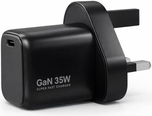 [CMC-135] CROWNYX CMC-135 35W GaN Super-Fast Charger, Compact USB-C PD Wall Adapter with UK 3-Pin Plug for Smartphones, Tablets, Laptops, Earbuds & Smartwatches, Black | CMC-135