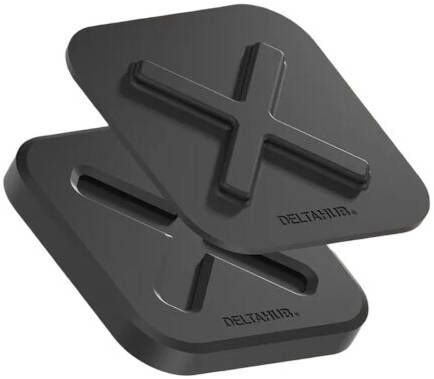[HoldX-BL] DELTAHUB HoldX Magnetic Mount, Anodized Aluminum & Mu Metal Shield, Strong Magnetic Hold up to ~1.2 kg, 3M Adhesive Base, Reusable & Scratch Free, Black | HoldX-BL