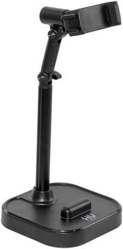 [HAC-1028] HU Tabletop Lifting Phone Stand, Adjustable Multi-Device Holder for Smartphones & Tablets, Portable Desk Stand for Video Recording, Streaming & Hands-Free Use, Black | HAC-1028