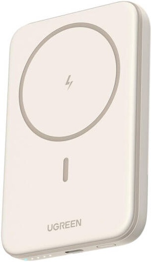 [25207] UGREEN 5000mAh Magnetic Wireless Power Bank, 15W USB-C Fast Charging, Slim Compact Magnetic Battery Pack, Portable Wireless Charger, Beige | 25207