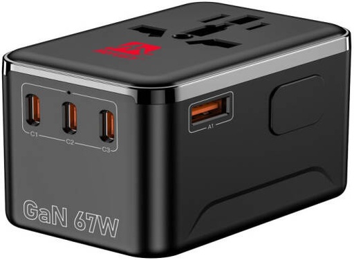 [MER-GC-67W] Mercury GAN Charger 67W, Compact Travel Charger for Smartphones Tablets and Laptops, Smart Protection Technology, High Efficiency Fast Charge, Black | MER-GC-67W