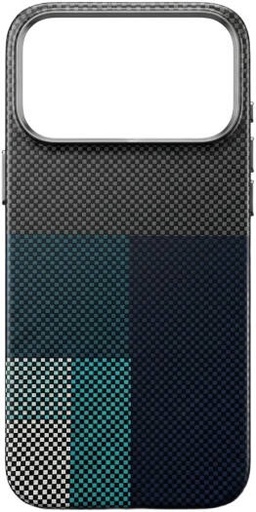 [IP17P-MGSF-FBONE-BLU] CROWNYX Carbon Fiber Case for iPhone 17 Pro, MagSafe Compatible, Ultra Slim Drop Resistant Cover, Anti-Slip, Anti-Scratch, Blue | IP17P-MGSF-FBONE-BLU