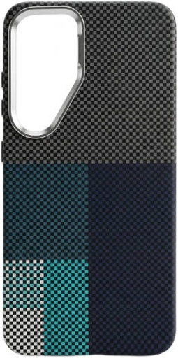 [SAMS25-MGSF-FBONE-BLU] CROWNYX Carbon Fiber Case for Samsung Galaxy S25, MagSafe Compatible, Ultra Slim Drop Resistant Cover, Anti-Slip, Anti-Scratch, Anti-Yellow, Blue | SAMS25-MGSF-FBONE-BLU