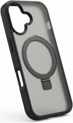 [IP17-MGSF-AGSP-BLK] CROWNYX Aegis GripStand Pro Case for iPhone 17, Compatible with MagSafe, Shockproof, Slim Hybrid TPU Cover with Kickstand & Grip Ring, Black | IP17-MGSF-AGSP-BLK