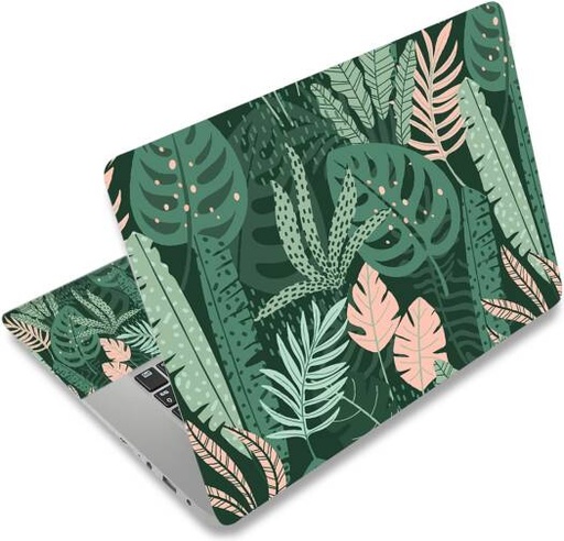 [alayra-laptop-skin-sticker-decal-12-13-133-14-15-154-156-inch-laptop-art-decal-protector-notebook-netbook-pc-156-universal-vinyl-cover-pink-green-leaves-01] ALAYRA Laptop Skin Sticker Decal, 12 13 13.3 14 15 15.4 15.6 inch Laptop Art Decal Protector Notebook Netbook PC 15.6" Universal Vinyl Cover, Pink Green Leaves 01