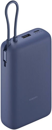 [PB2030MI] Xiaomi 33W Power Bank Integrated Cable, 20,000mAh Battery, Intelligent Current Matchin, Supports USB-C Input and Output, Along With USB-A Output, Blue | PB2030MI