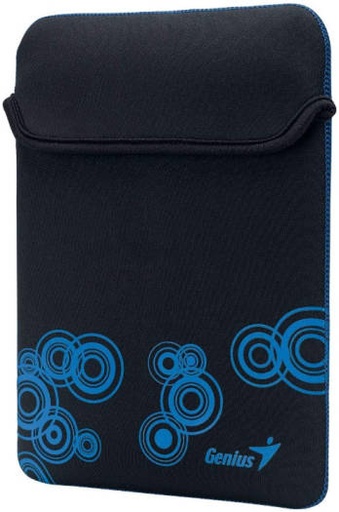 [39700018102] Genius GS-1001 Tablet Sleeve, Neoprene / Polycarbonate Material, Solid Pattern, Fits Up To 10 Inch Tablet PC and e-Book, Black / Blue, Sleeve Only | 39700018102