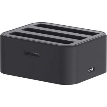 [CINX2CB/A] Insta360 ONE X2 Fast Charge Hub, USB Type-C Charging Port, Charges up to 3 Batteries Simultaneously, LED Indicators, USB Type-C Charging Port, Black | CINX2CB/A