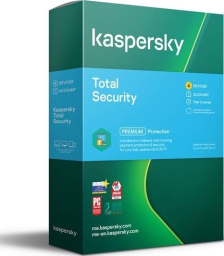 [KL1949IBDFS-20] Kaspersky KTS4USER 2020, 4 Users, 1 Account, 1 Year License Total Security | KL1949IBDFS-20