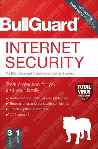 [bullguard-antivirus-internet-security-1-year-3-device-windows-mac-android-2021-edition] BullGuard Anti-Virus Internet Security 2022, Retail Edition, 1 License Supports 3 Multi Devices, 1 Year, Red |
