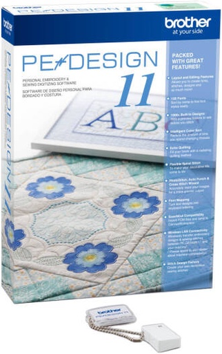 [PE-DESIGN 11] Brother PE-DESIGN 11 Embroidery Software, IBM PC or Compatible Computer, Monitor with XGA (1024x768), 16-Bit Color or Higher, Processor of 1 GHz or Higher | PE-DESIGN 11
