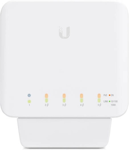 [USW-Flex] Ubiquiti Networks UniFi Switch Flex 5-Port Managed Gigabit PoE Network Switch, Works Indoors and Outdoors, Flexible Mounting Options, Magnetic Backing, 1 x PoE++ Port, 4 x PoE Ports | USW-Flex