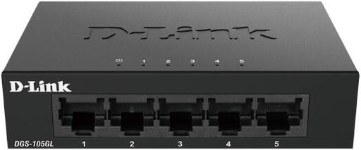 [DGS-105GL] D-Link DGS-105GL 5-Port Gigabit Unmanaged Desktop Switch, Metal Casing, Energy Efficient, Fanless, Supports 10 Gbps, 3.55 Watts Power, 10 Gbps Switching Fabric, Black | DGS-105GL