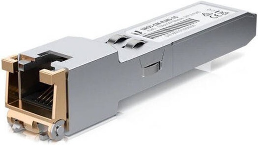 [UACC-CM-RJ45-1G] Ubiquiti SFP to RJ45 Adapter, 1 Gbps Throughput, 10/100/1000 MbE, Supports Connections Up to 100m, Silver | UACC-CM-RJ45-1G
