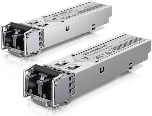 [UACC-OM-MM-1G-D-2] Ubiquiti Networks LC Multi-Mode SFP Optical Module Transceivers, Duplex LC, Up to 1.25 Gb/s Throughput, MM Fiber, up to 550m Range, Pack 2 | UACC-OM-MM-1G-D-2