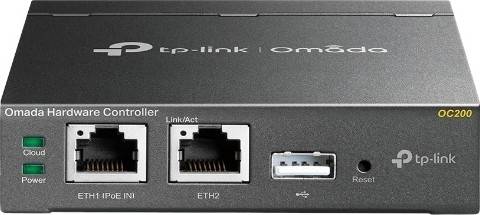 [OC200] TP-Link Omada Hardware Controller, 2x 10/100Mbps Ethernet Port, 1x USB 2.0 Port, 1x Micro USB Port, Up to 100 Omada Access Points, 20 JetStream Switches, & 10 Omada Routers, Black | OC200