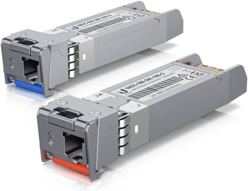[UACC-OM-SM-10G-S-2] Ubiquiti 10G Bidirectional Single-Mode Optical Module, 10 Gbps Max Data Rate, Compatible with SFP+ & SFP interfaces, Simplex LC UPC Connector, Support Up to 10 KM, Pack of 2 | UACC-OM-SM-10G-S-2