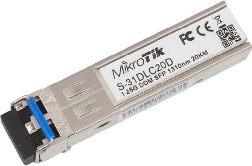 [S-31DLC20D] MikroTik S-31DLC20D SFP (1.25G) module, 20KM, Single Mode, 130nm Dual LC Connector | S-31DLC20D